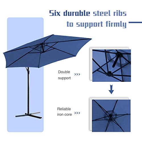 Greesum Offset Umbrella 10FT Cantilever Patio Hanging Umbrella Outdoor