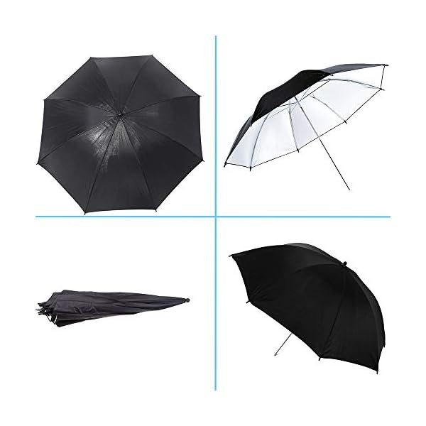 Fotografie-Regenschirm, Beleuchtung, 84 cm, weich, weiß, durchscheinend und reflektierend, für Foto- und Videostudioaufnahmen, 4 Stück – Bild 6