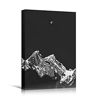 Canvas Wall Art Expressive Landscape Chic Dramatic Duotone Hallway Landscape Mountain Photography - 12x18 inches