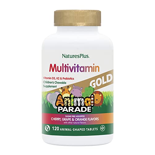 NaturesPlus Animal Parade Gold Children's Multivitamin Assorted Cherry, Orange & Grape Flavors