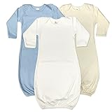 The Laughing Giraffe Unisex Baby Sleep Sack Gown (3-Pack) (0-3M, Blue/White/Natural)