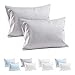 2 Grey Toddler Pillowcases - Envelope Style - 100% Cotton 400 TC Soft Sateen Weave - for Travel Pillows 13.5