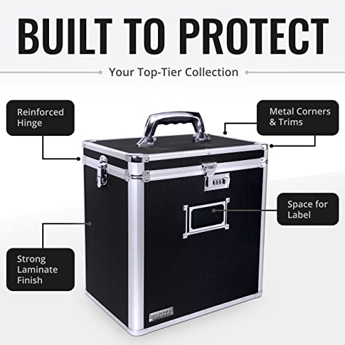 Vaultz Vinyl Record Storage Box Locking 50 Album Holder & Organizer