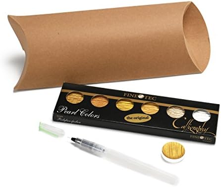 Finetec Watercolor Mica M600 Art Paint with Water Brush Pen and Extra Unit of Arabic Gold