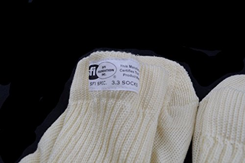 RACING SOCKS SFI 3.3 APPROVED WHITE UNDERWEAR SOCKS NOMEX RJS RACING SIZE LARGE - Thumbnail 2