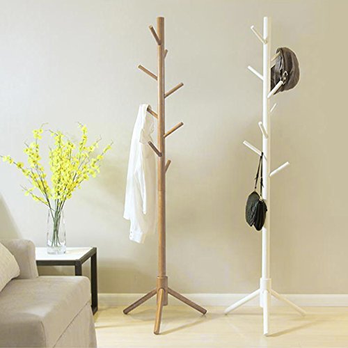 Blackpoolal 175CM wooden Coat Rack Stand 8 Hooks Clothes Stand Tree Stylish Wooden Hat Coat Rail