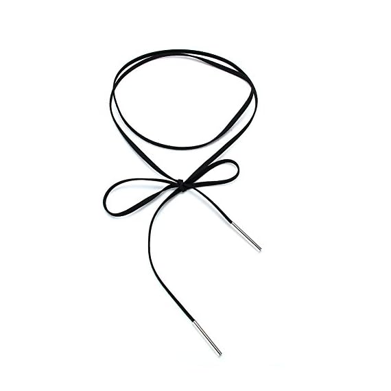 Long-Black-String-Wrap-Choker-Necklace-Women-Black-Tie-Choker-Leather-Necklace-Gothic-Chokers-silver