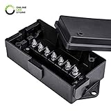 ONLINE LED STORE 7-Port Trailer Wiring Junction Box [Steel Studs] [Stickers Included] [Weatherproof] Trailer Wire/Cable Connection Box