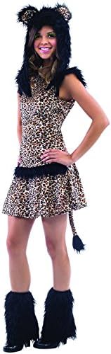 Leopard Faux Fur Tween Halloween 4pc Teen Costume, Brown