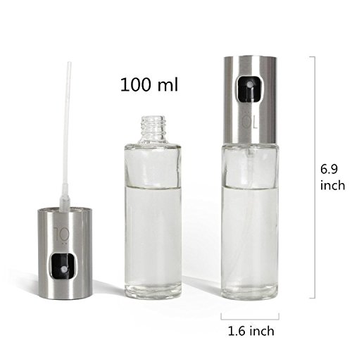 Wyxis Cooking Oil Sprayer Fine Mist Glass Bottle Oil Mister Gourmet-Portable Vinegar Spice Wine Lemon Sprayer Dispenser for Air Frying BBQ Grill Salad Baking,3.5 Ounce Capaciry