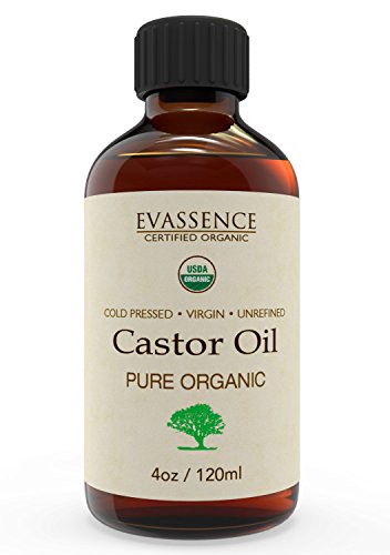 Castor Oil (4oz) USDA Pure Organic Hair Growth Help Scalp and Skin Care Nails Eyelashes Unrefined Virgin Oil