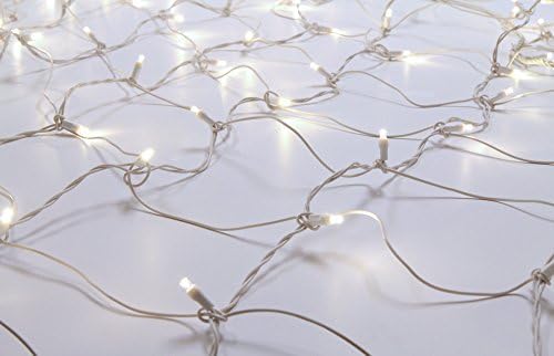 LED Wedding Net Light, 4 ft x 6 ft, 100 warm white lights, white wire, 5mm concave style