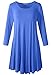 LARACE Women’s 3/4 Sleeve Casual Swing T-Shirt Dresses(2X, Blue)