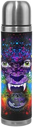 FENNEN Tiger Wolf Stainless Steel Thermos Water Bottle Vacuum Cup Double Walled Insulated Leak Proof Flask Jug for 500ML Coffee Tea Water