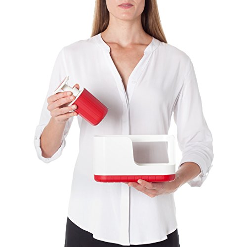 Guzzini My Kitchen Sink Tidy Caddy with Soap Dispenser, 7-1/2-Inches, Red
