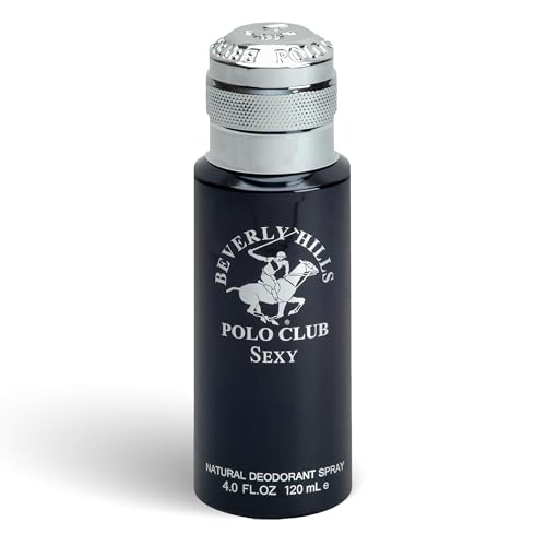 Beverly Hills Polo Club - Natural Whole Body Deodorant for Men Spray - Fresh and Luxury French Cologne Scent - Sophisticated Men's Gift for Odor Protection & Confidence, 4oz (Sexy)