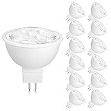 Mlambert 12 Pack MR16 LED Bulbs 50W Halogen Equivalent, GU5.3 Base, 2700K Warm White, 5W MR16 12V Spotlight Bulb, Non-Dimmable,35 Degree Beam Angle for Landscape, Recessed, Track Lighting