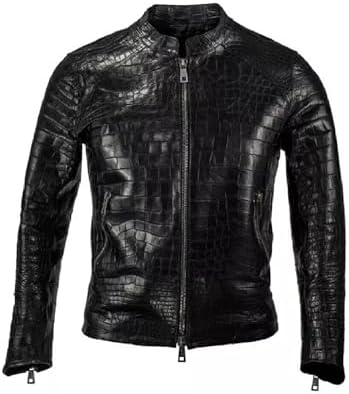 Genuine Alligator Crocodile premium leather skin jacket for men