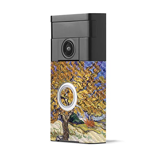 MightySkins Carbon Fiber Skin for Ring Video Doorbell - Mulberry Tree | Protect…