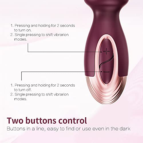 MOBEALO Electric Mini Wand Massager, Small Cordless Personal Handheld Magic Massage Stick with 7 Vibration Modes, Back Neck Shoulder Body Massager, Pain Relief & Muscle Recovery, 4.8*1.5 inches, Red