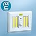 4 Super Bright LED Light Switch with Timer - AA Battery Operated Night Lights - Magnetic and Hangable - Dual Cob LED Cordless, Closet Light, Under Cabinet - KMSdeco 4 Super Bright COB LED