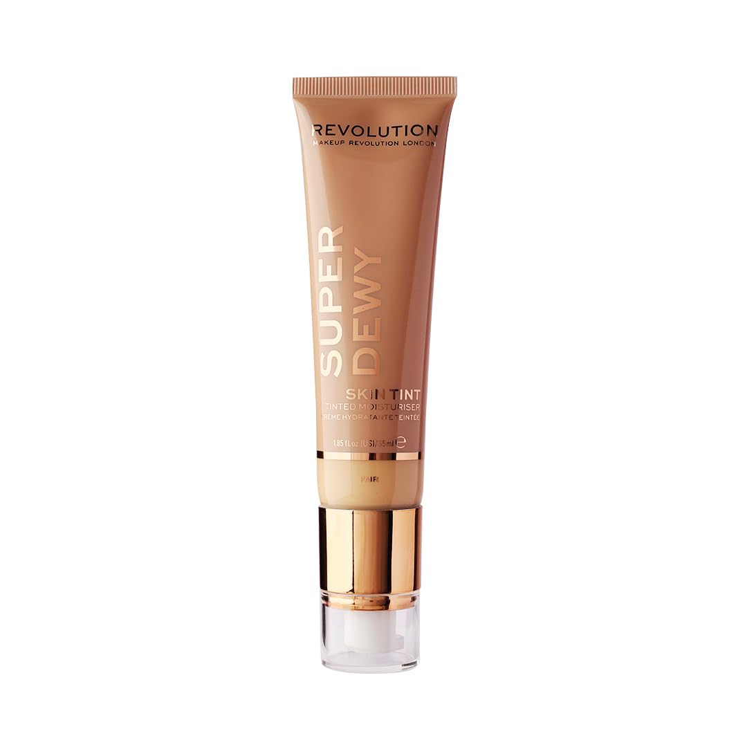 Makeup Revolution Superdewy Tinted Moisturiser, Light Coverage, Dewy Finish, Fair, 55ml