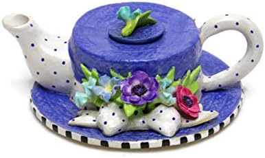 Fairy Garden Accessories Unique Miniature Fairy Garden Supplies Indoor Outdoor Yard Lawn Novelty Ornament Decor Small Yard Lawn Fake Succulent Pot Container Home Decoration (Purple Polka Dot Bow)