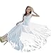 ilishop Women's Sleeveless Pleated Prom Party Chiffon Hot Summer Long Dress White M