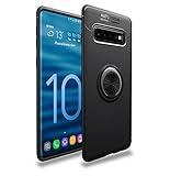 HYAIZLZ Kickstand Galaxy S10 Plus Case Soft TPU Hidden Kickstand S10 Plus Back Case Cover with Car Magnet Function for Samsung Galaxy S10 Plus,Black Ring