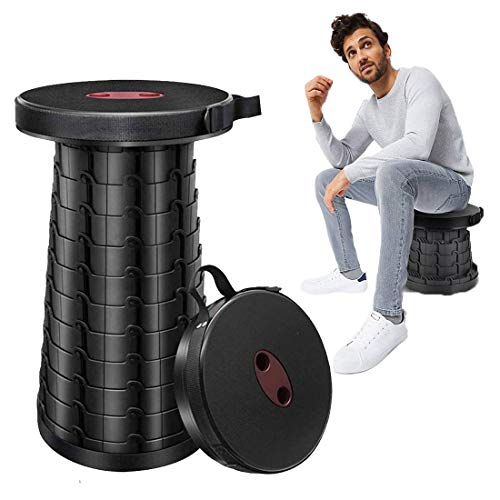 Portable Folding Stool Chair for Camping Retractable Stool Lightweight Travel Small Collapsible Chair Stools for Fishing Hiking Outdoor Activities Kitchen Garden, Height Adjustable 2.5 to 18 Inches - Thumbnail 7