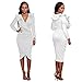 VERTTEE V Neck Ruffle Plain Bodycon Midi Tight Wrap Women's Party Dress Woman Dress Club Dress