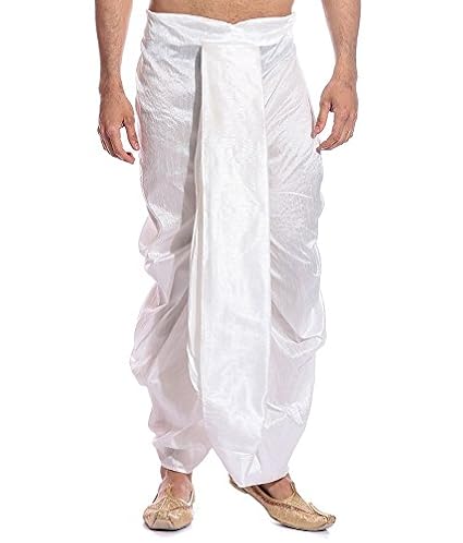 Men's White silk Blend Dhoti