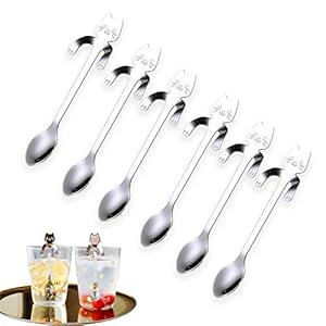 304 Roestvrijstalen Katvormige Koffielepel, Kop Servies Dessert Theelepel, Melk, Drank, Suikerdessert, Kruiden, Taverne…