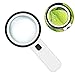 30x Handheld Magnifier With 12 LED Lights, 90mm Bifocal Double Lens Illuminated Reading Magnifying Glass, Perfect for Soldering Repair,Inspection,Coins,Rock,Science,Craft and Needlework, Jewelry