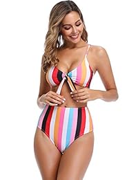 Honlyps Bikini Bañador para mujer, de cintura alta, de dos piezas, con nudo de corte, traje de baño para mujer