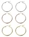 Sobly Jewelry Women's Surgical Stainless Steel Round Cute Small Charm Hoop Earrings 4 Pairs a Set (3 Pairs X 15MM)
