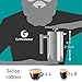 Coffee Gator French Press Coffee Maker 34oz, Double Insulated Stainless Steel Brewer plus Travel Jar Canister, Portable Hot Cold Brew for Coffee Bar Accessories Kitchen Camping, Silver