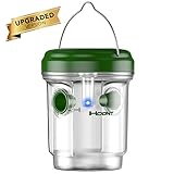 Hoont Solar Outdoor Wasp Trap Catcher Killer with UV Light – Traps Wasps, Bees, Yellow Jackets, Hornets, Etc. - Effectively Lures and Traps Until They Die [UPGRADED]