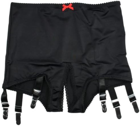 Premier Lingerie 'Entice' 6 Garter Black Crotchless Shapewear Girdle (PLcg6)