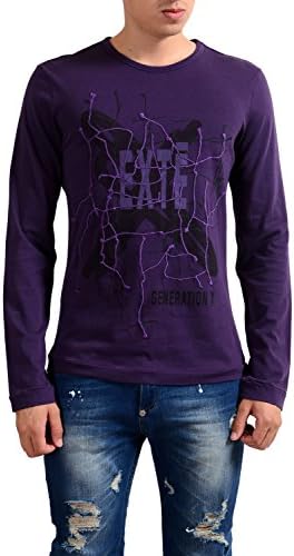 Exte Purple Printed Long Sleeve Men's T-Shirt US S IT 48