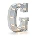 Darice SS-DAR-5915-708 Silver Metal Marquee Letter – G-9.87” Tall, Galvanized Finish