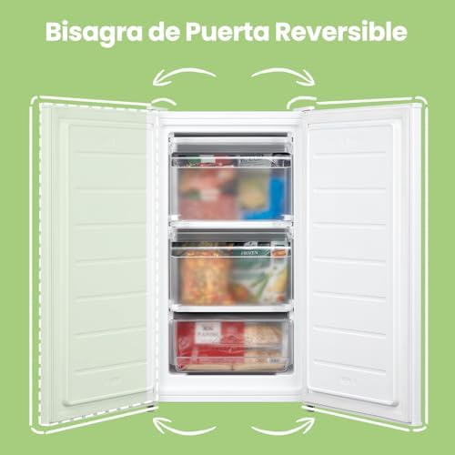 ' 60L Congelador Vertical para Cocina Pequeña, Monopuerta, Blanco