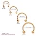 BodyJ4You 8PCS Circular Barbell Horseshoe Piercing Ring Kit 16G Rose Goldtone Nose Tragus Nipple Hoop