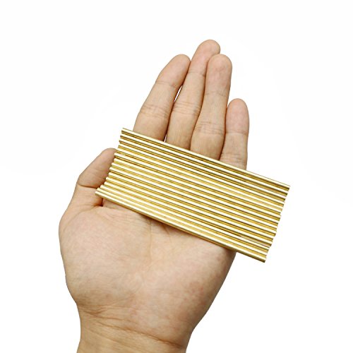 PGCOKO Brass Solid Round Rod Lathe Bar Stock, 3mm in Diameter 100mm in Length (15Pcs)