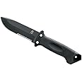 Gerber Gear LMF II Infantry Survival Tactical Knife - Fixed Blade with 4.84" Partially Serrated Blade and Textured Grip - Included MOLLE Sheath - Black