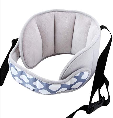 Adjustable Toddler Car Seat Head Support Band, Carseat Straps Cover, Safety Car Seat Neck Relief Offers Protection and Safety for Kids Gift (Gray)