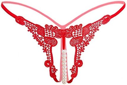 Ladies Tangas Panty Transparent Open Step Massage Pearl Charming G String Fashion Living Set Breathable Comfortable Underpants Briefs Colors Red