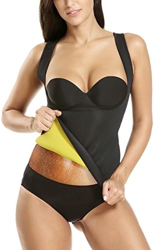 Womens Sweat Sauna Vest Body Shaper Waist Shaper for Weight Loss (X-Large, Black)