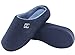 Men's and Women's Classic Memory Foam Plush House Slippers, Autumn Winter Breathable Indoor/Outdoor Shoes 38-39 (US Women's 7-8), Navy Blue