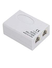 Uxcell teléfono ADSL Modem 6P2 C RJ11 Splitter Filtro para teléfono fijo